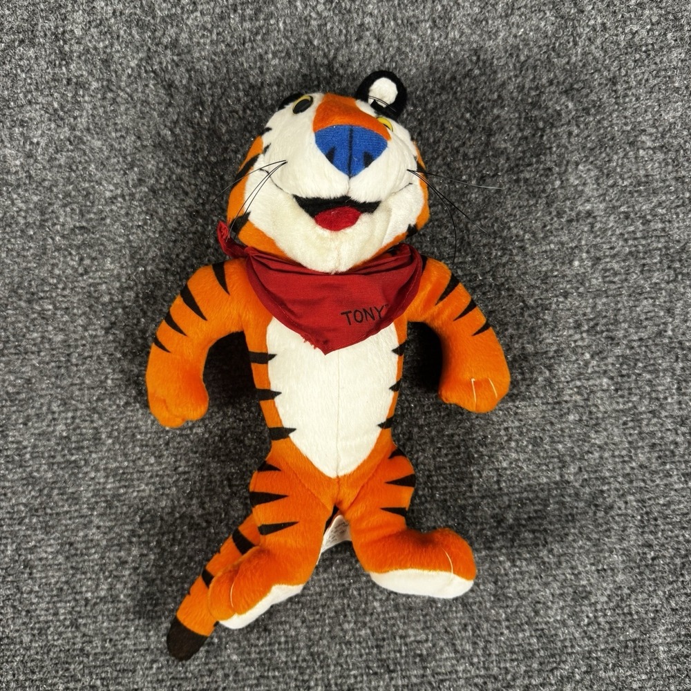 Vintage 1997 Kellogg's Tony the Tiger Frosted Flakes 8" Plush Jointed‎ Toy